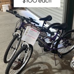 24” Huffy Bike Purple $100 Each 