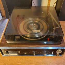 1970s Olympic Stereo console AM/FM Receiver turntable, 8-track. Tested Working. READ description . Watch Video