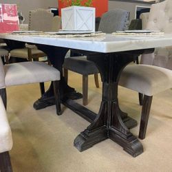 Herardo Real Marble Dinings Sets Tables and 4 Chairs Finance and Delivery Available
