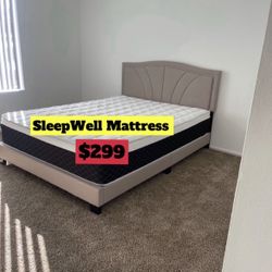 Queen Size Bed Frame With Pillow Top Mattress Included 