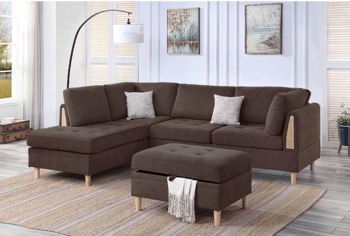 3 Pc Sectional w Ottoman