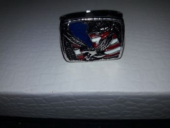 STAINLESS STEEL EAGLE/FLAG RING