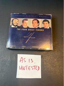The Four Great Tenors 4-CD Box Set Reader's Digest Pavarotti Domingo Lanza Untes