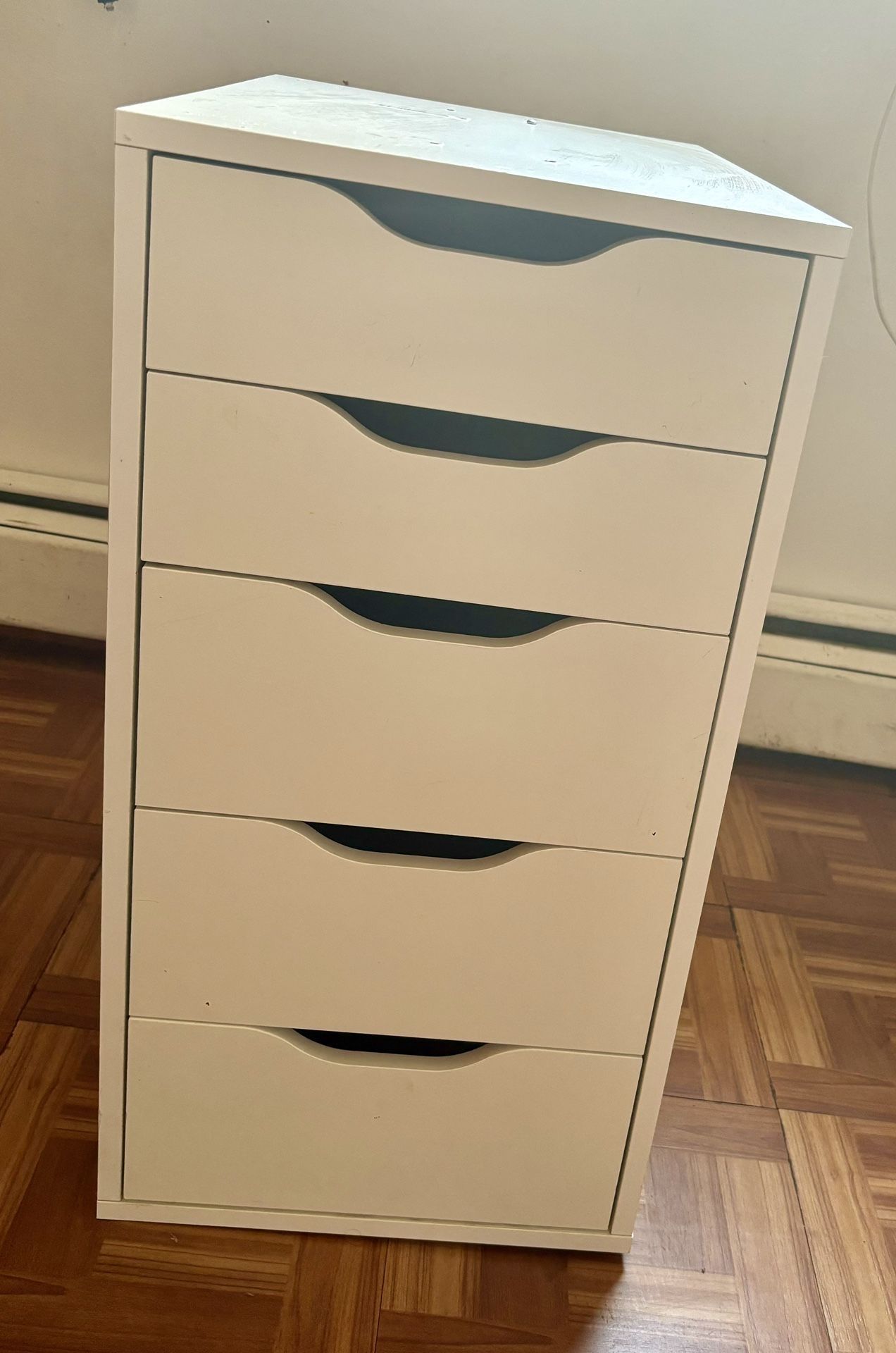 Wooden 5 Drawer File Cabinet.