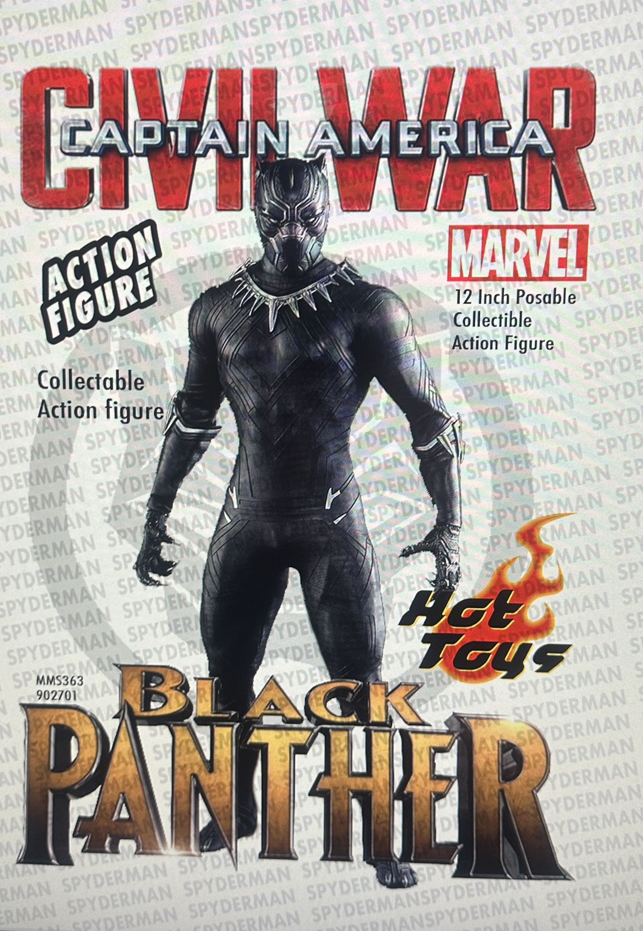 Black Panther 1/6 Scale Hot Toys Figure Captain America Civil War Avengers MMS363
