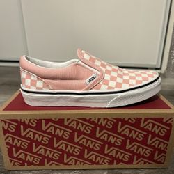 Pink Checkered Slip On Vans