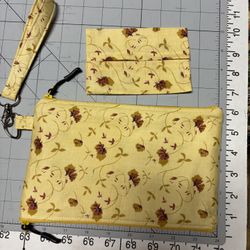 Double Sided Zipper Pouch - 9” X 6” - Fully Lined 