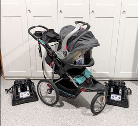 Baby Trend Expedition Jogger Stroller Travel System + Infant car seat + 2 car seat bases