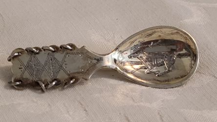 Antique Victorian English Sterling Silver Spoon Brooch
