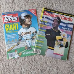 Barry Bonds - Two Magazines- Topps Magazine Winter 1993/MLB Baseball Cards January 1992