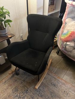 Black felt rocking chair
