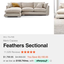 Vaylou feathers Sectional With ottoman 