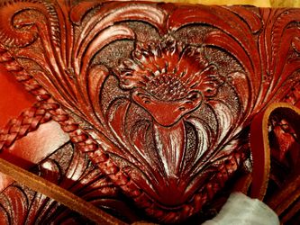 Hand Tooled Leather Crossbody/Clutch NWT
