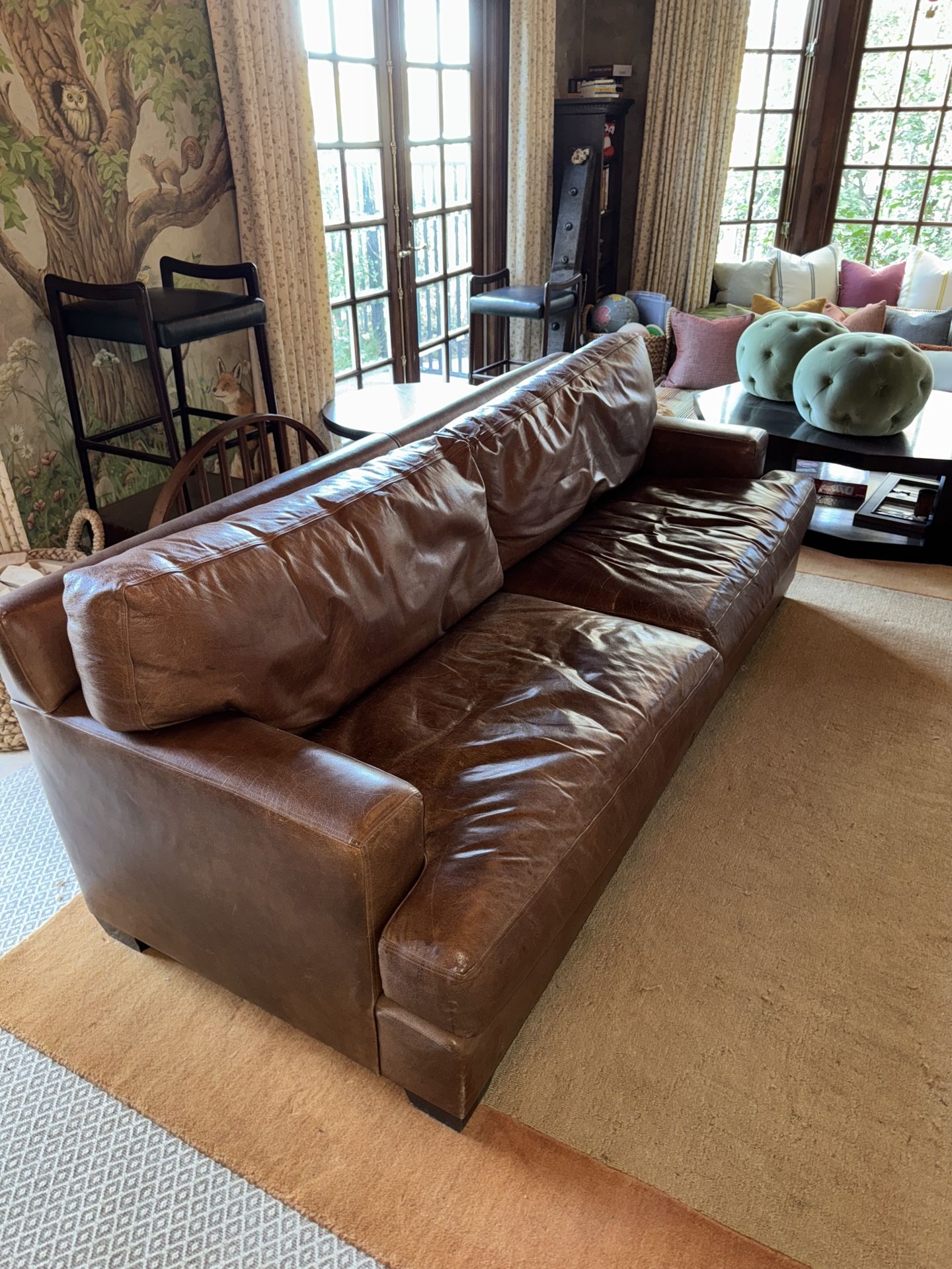 George Clooney Richter Top-Grain Leather Tuxedo Sofa – Feather/Down Cushions