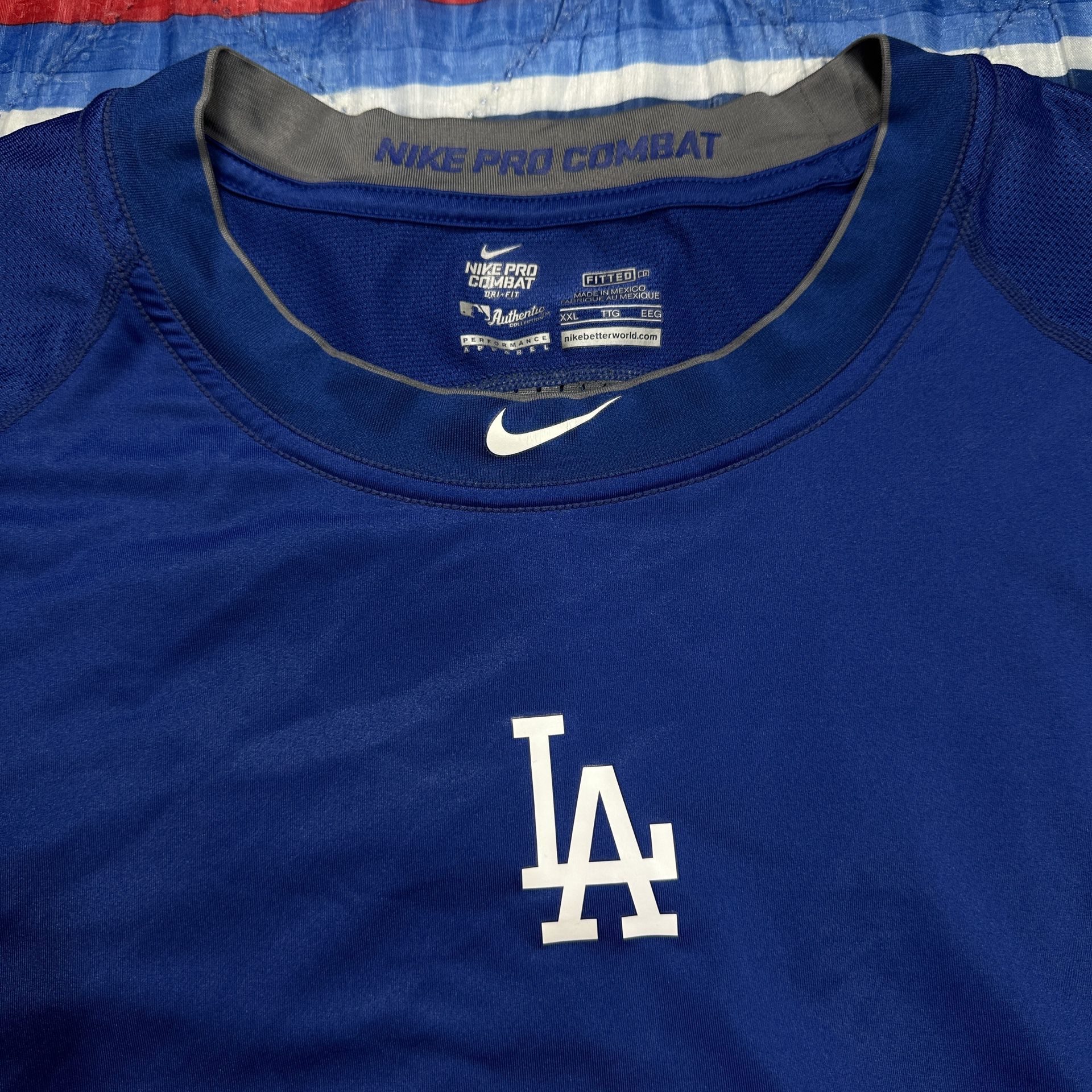 Nike, Shirts, Los Angeles Dodgers Nike Pro Combat Long Sleeve