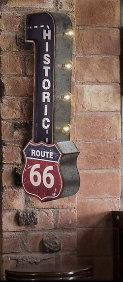 Route 66 Lighted Marquee Sign