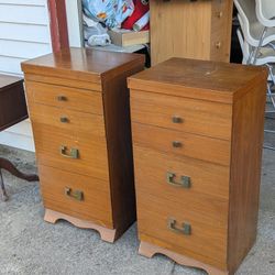 2 vintage solid walnut matching night stands CASH ONLY 