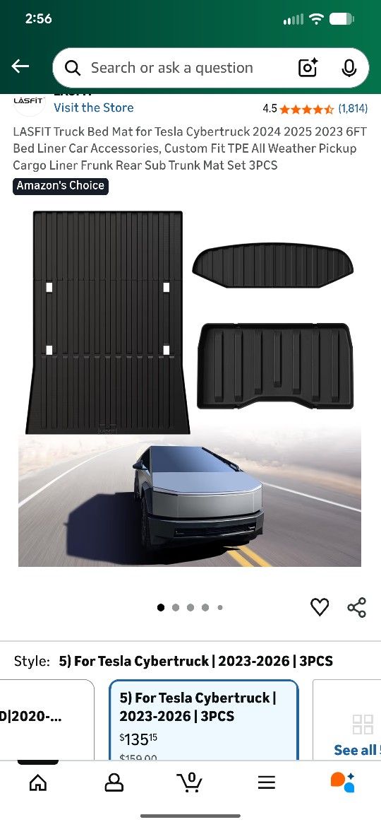 New All Weather 3 Piece Cargo Mat Liner Set For 2023-2025 Tesla Cybertruck
