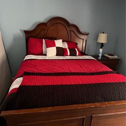 Solid wood queen size bed