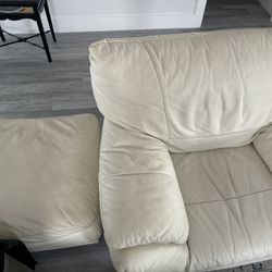 Leather White Sofa Or Armchair