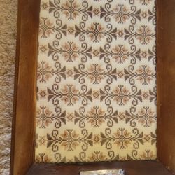 wooden tray with hand stitch embroidery 