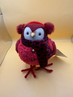 Decorative Owl Figurine with Winter Accessories