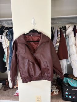Burgundy biker jacket