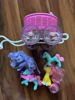 Vintage G1 My Little Pony - Baby Princess Sparkle w/Buggy, ponies