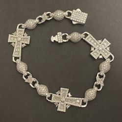 Moissanite cross Bracelet 
