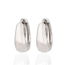 SMALL 14k SILVER White GOLD FILLED ROUND HOOP DANGLE EARRINGS 2cm