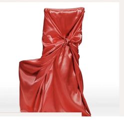 Satin Universal Chair Covers Red - 24 Covers