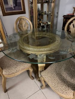 Elegant 5-Piece Glass-Top Dining Set with 4 Chairs