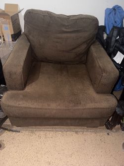 Brown corduroy chair