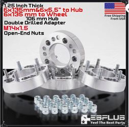 4Pcs 6x5.5" to 6x135 Wheel Adapter 1.25" Put 6x135 Rim On 6x5.5" Hub F