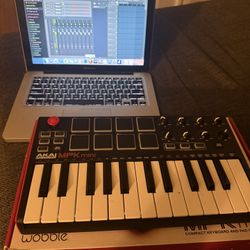 MacBook And MIDI keyboard Production Laptop