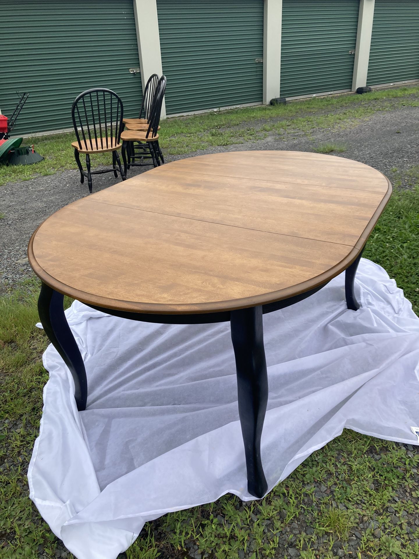 Solid Oak And Maple 4 Person Table