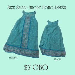 Women’s Blue Boho Summer Dress Size Small