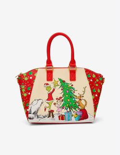 Dr. Seuss The Grinch Whoville Christmas Satchel by Loungefly