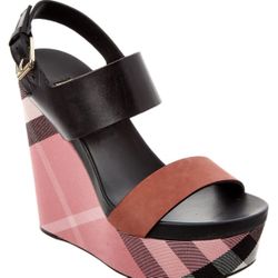 Pink Burberry wedges