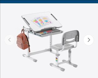 Mount-It! Kids Desk and Chair Set | Height Adjustable Children's Workstation with Storage Drawer |