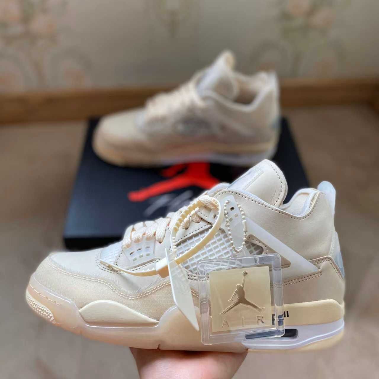 off-white×air Jordan 4 sail