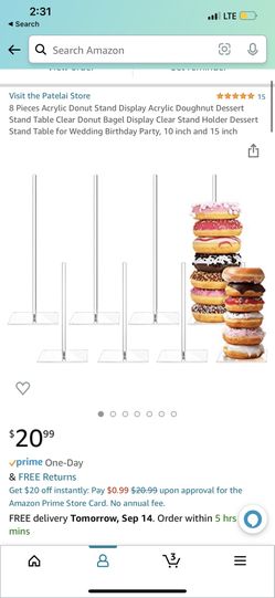 2 Sets- 8 Piece Acrylic Doughnut Stand