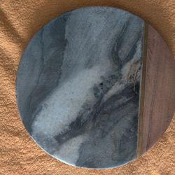 Brand New-Laurie Gates Marble & Wood Trivet – 8”