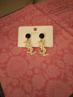 Yves Saint Lauren Silver Earrings 