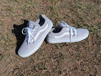 Vans Ward Deluxe Comfort Womens Size 8.5 Light Grey Canvas Skate Shoes Low Top