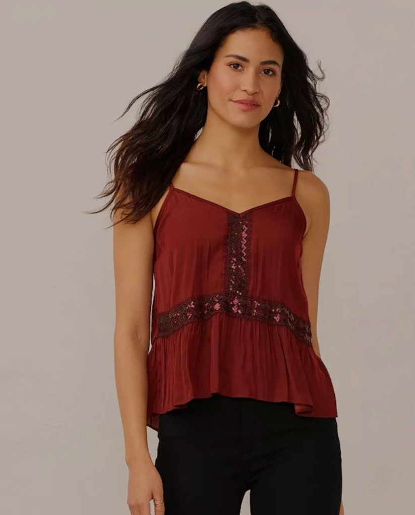 LC Lauren Conrad Flowy Peplum Tank