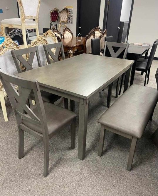 Brand New Grey 6pc. Dining Table Set 