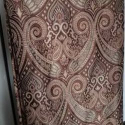 Allen + Roth brown window curtains (paisley pattern)