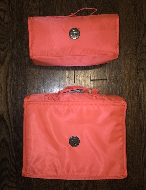 Brand New Joy Cleanboss Store Everything 2-piece Set Of Orange Big Beauty Cases