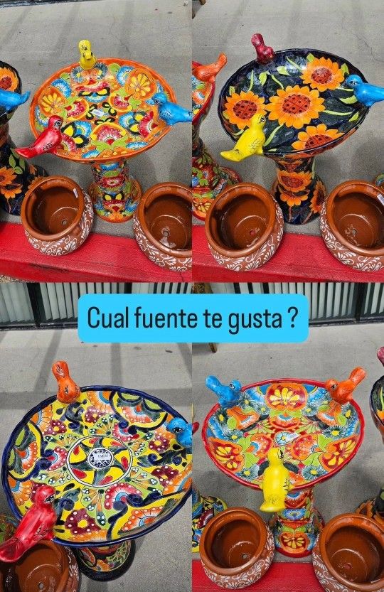 Talavera Birdbath 💥 Fountain 💥 Etsy Casamxartesanalstore